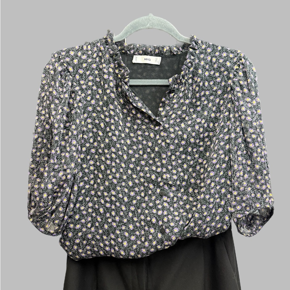 Mango Dark Floral Women's Blouse
